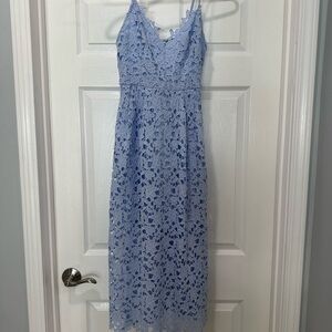 Elegant Blue Lace Dress